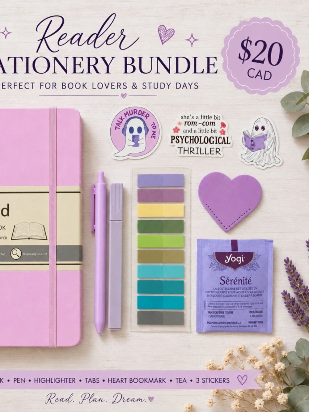Pink & Purple Reader Stationery Bundle | Annotation Kit & Bookish Gift